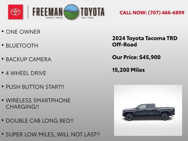 2024 Toyota Tacoma TRD Off Road Double Cab 6' Bed AT