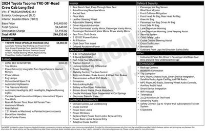 2024 Toyota Tacoma TRD Off Road Double Cab 6' Bed AT