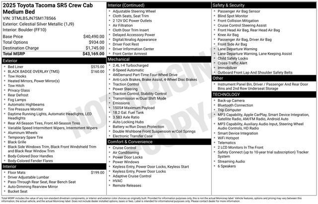 2025 Toyota Tacoma SR Double Cab 5' Bed AT