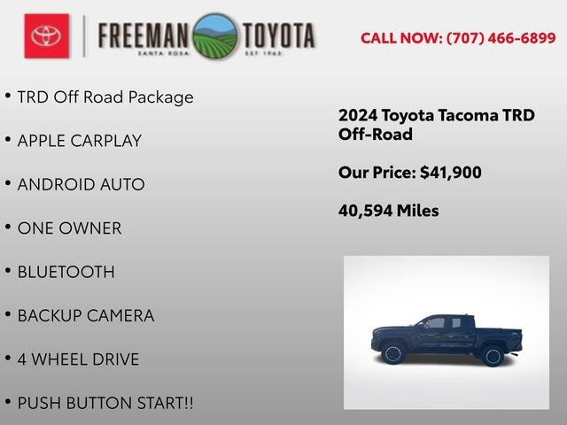 2024 Toyota Tacoma TRD Off Road Double Cab 5' Bed AT