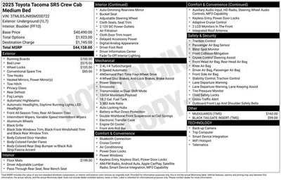 2025 Toyota Tacoma SR5 Double Cab 5' Bed AT