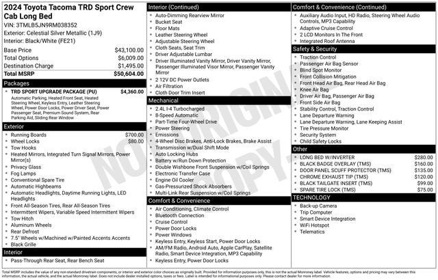2024 Toyota Tacoma TRD Sport Double Cab 6' Bed AT