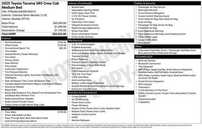 2025 Toyota Tacoma SR Double Cab 5' Bed AT