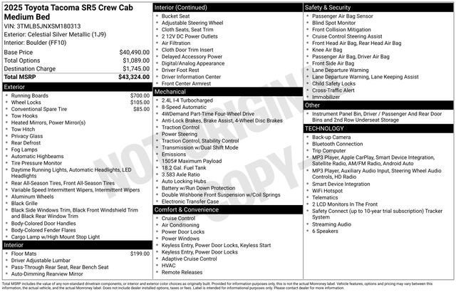 2025 Toyota Tacoma SR Double Cab 5' Bed AT