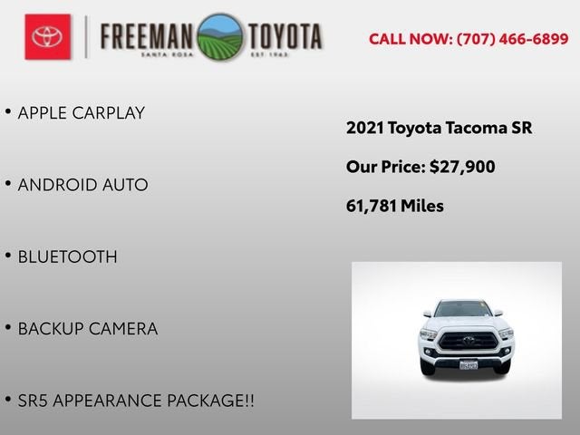 2021 Toyota Tacoma SR Double Cab 5' Bed I4 AT