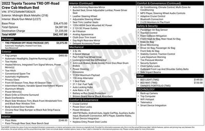 2022 Toyota Tacoma SR Double Cab 5' Bed V6 AT