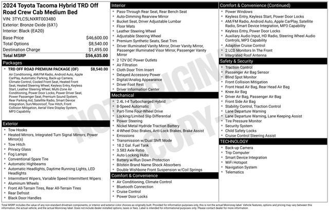 2024 Toyota Tacoma TRD Off Road Hybrid