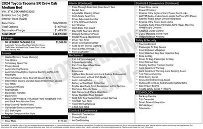 2024 Toyota Tacoma SR Double Cab 5' Bed AT