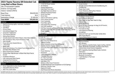 2023 Toyota Tacoma SR Access Cab 6' Bed V6 AT