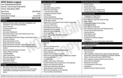 2023 Subaru Legacy CVT