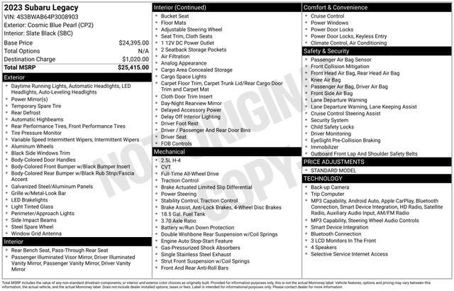 2023 Subaru Legacy CVT