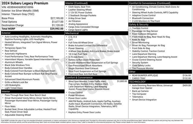 2024 Subaru Legacy Premium AWD