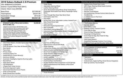 2018 Subaru Outback 2.5i Premium