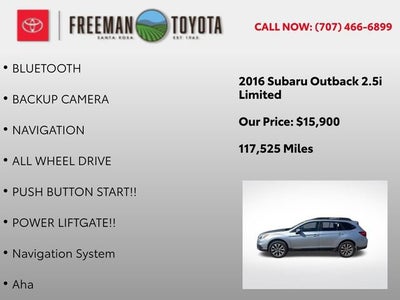 2016 Subaru Outback 4dr Wgn 2.5i Limited PZEV
