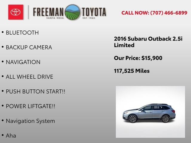 2016 Subaru Outback 4dr Wgn 2.5i Limited PZEV