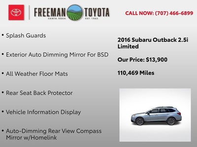 2016 Subaru Outback 4dr Wgn 2.5i Limited PZEV