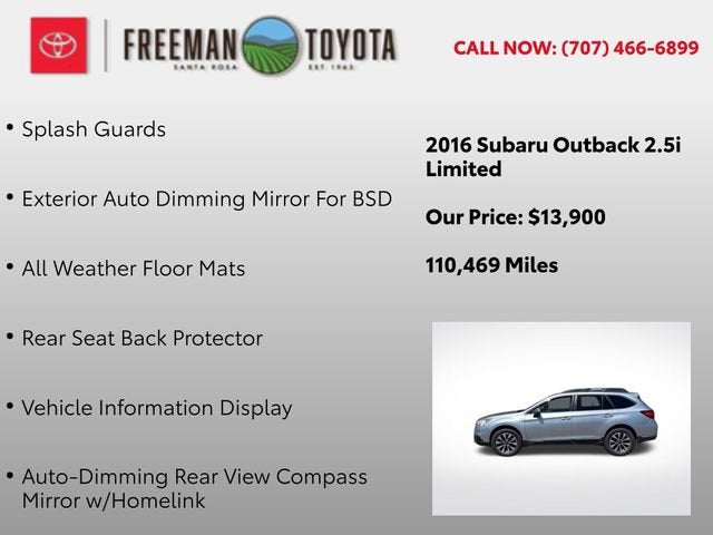 2016 Subaru Outback 4dr Wgn 2.5i Limited PZEV