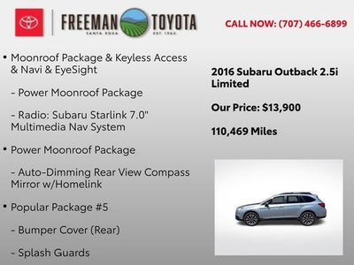 2016 Subaru Outback 4dr Wgn 2.5i Limited PZEV