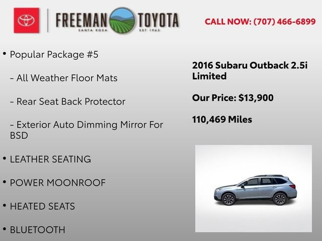 2016 Subaru Outback 4dr Wgn 2.5i Limited PZEV