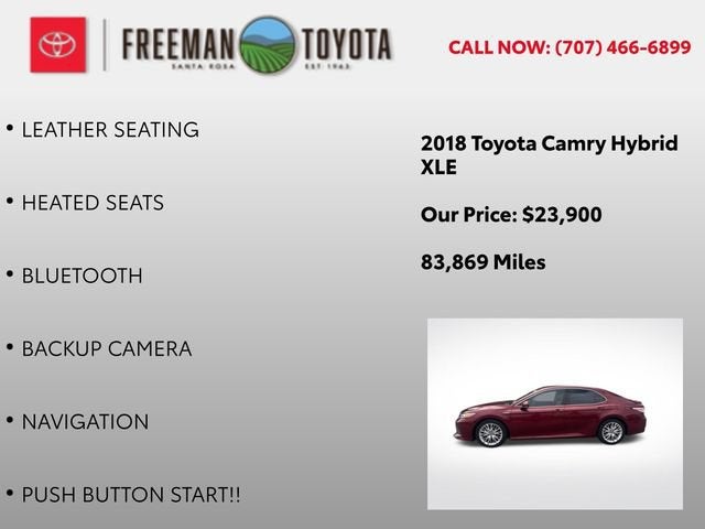 2018 Toyota Camry Hybrid XLE CVT
