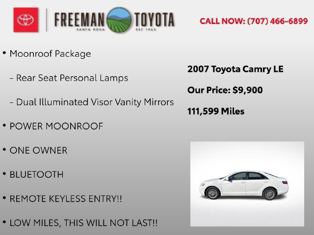 2007 Toyota Camry 4dr Sdn I4 Auto LE
