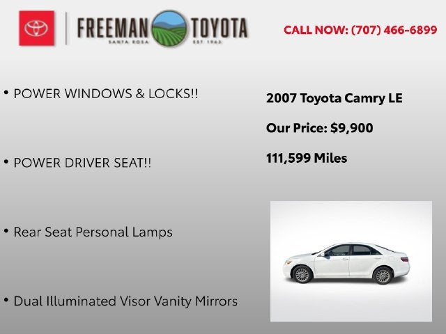2007 Toyota Camry 4dr Sdn I4 Auto LE