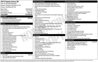 2015 Toyota Camry 4dr Sdn I4 Auto XLE