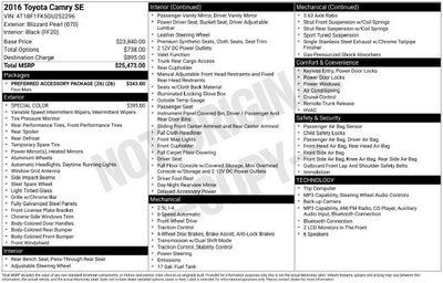2016 Toyota Camry 4dr Sdn I4 Auto XLE