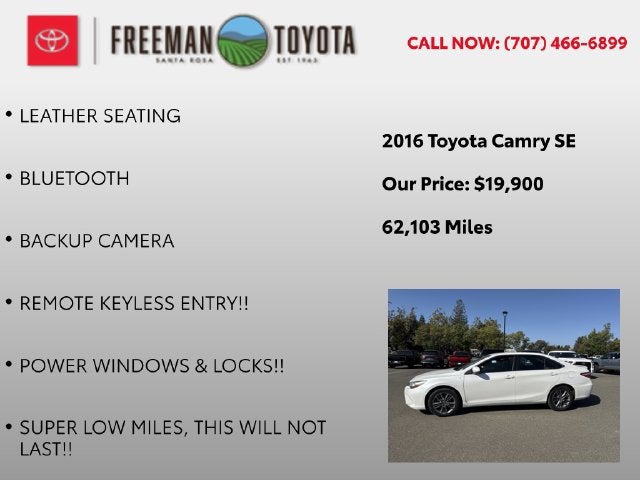 2016 Toyota Camry 4dr Sdn I4 Auto XLE