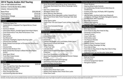 2014 Toyota Avalon 4dr Sdn Limited