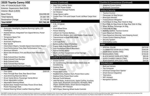 2025 Toyota Camry XSE