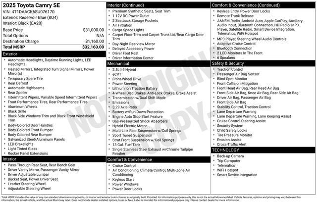 2025 Toyota Camry LE