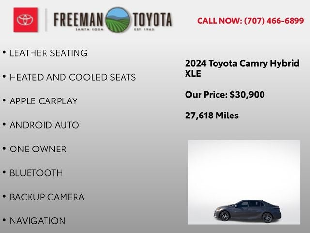 2024 Toyota Camry Hybrid XLE CVT