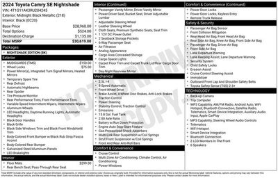 2024 Toyota Camry SE Nightshade Auto