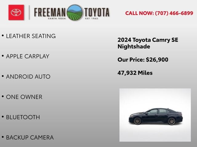 2024 Toyota Camry SE Nightshade Auto