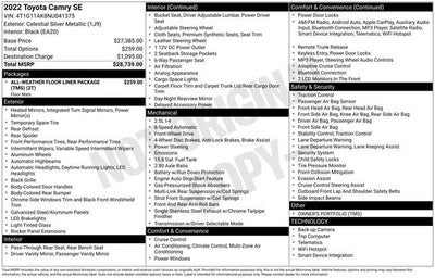 2022 Toyota Camry SE Auto