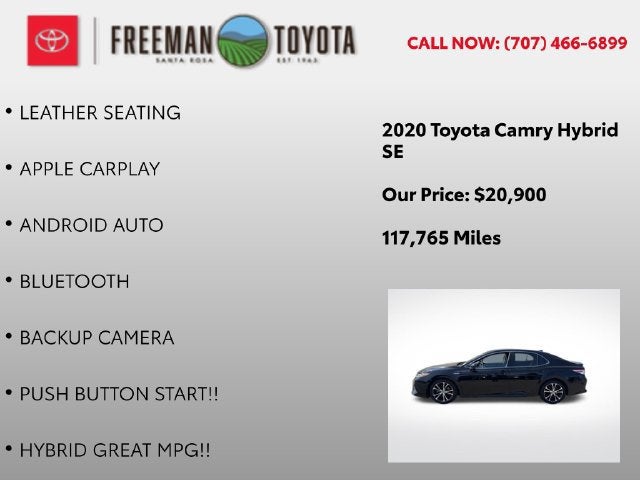 2020 Toyota Camry Hybrid SE CVT