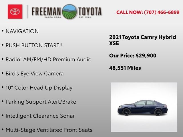 2021 Toyota Camry Hybrid XSE CVT