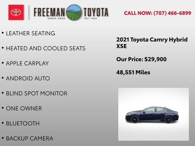 2021 Toyota Camry Hybrid XSE CVT