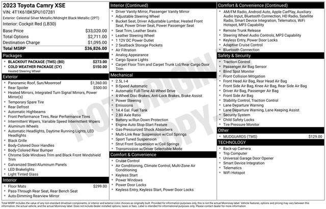 2023 Toyota Camry XSE Auto AWD