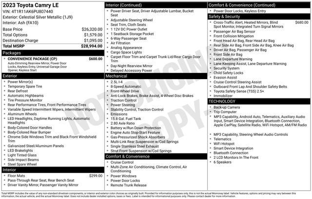 2023 Toyota Camry LE Auto