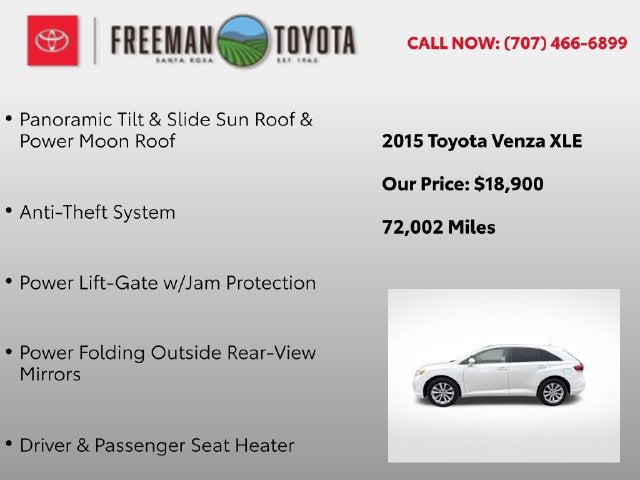 2015 Toyota Venza 4dr Wgn I4 FWD XLE