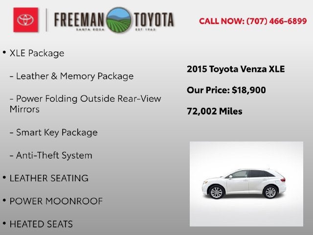 2015 Toyota Venza 4dr Wgn I4 FWD XLE