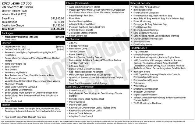 2023 Lexus ES ES 350 FWD