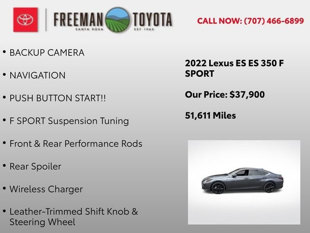 2022 Lexus ES ES 350 F SPORT FWD