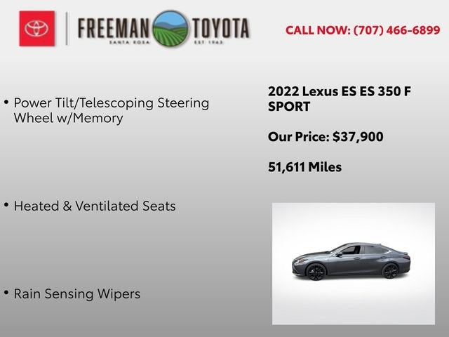 2022 Lexus ES ES 350 F SPORT FWD