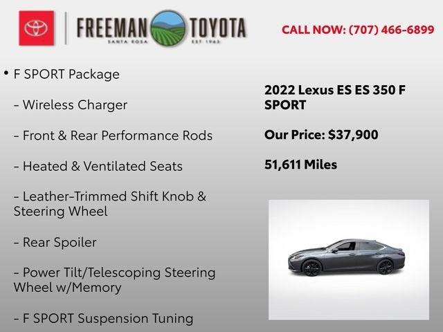 2022 Lexus ES ES 350 F SPORT FWD