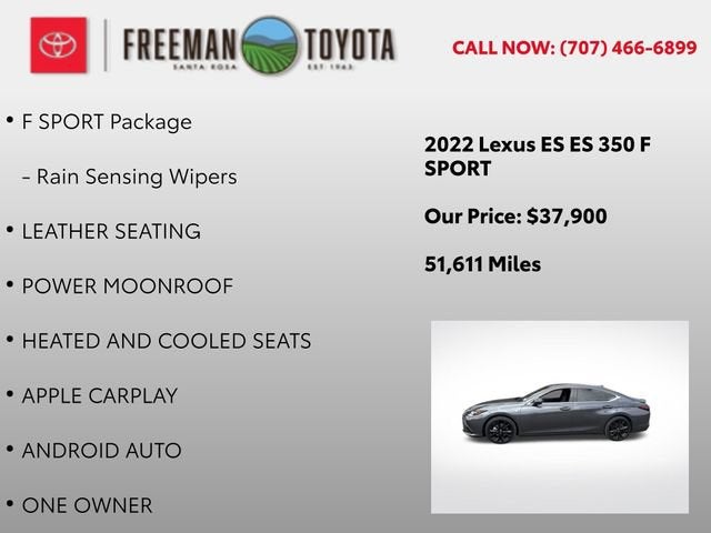 2022 Lexus ES ES 350 F SPORT FWD
