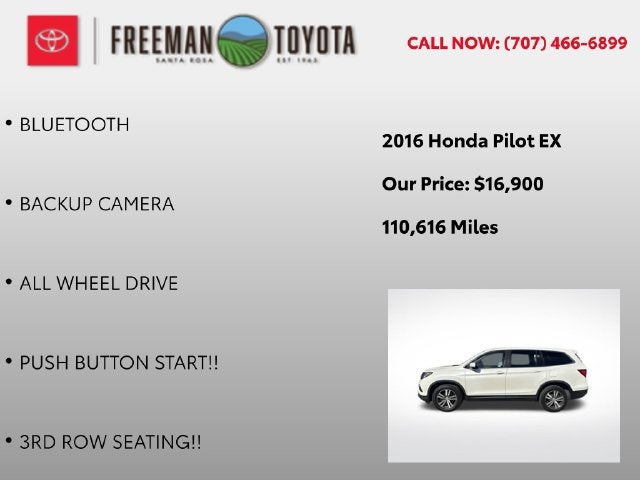 2016 Honda Pilot AWD 4dr EX