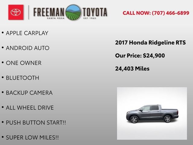 2017 Honda Ridgeline RTS 4x4 Crew Cab 5.3' Bed